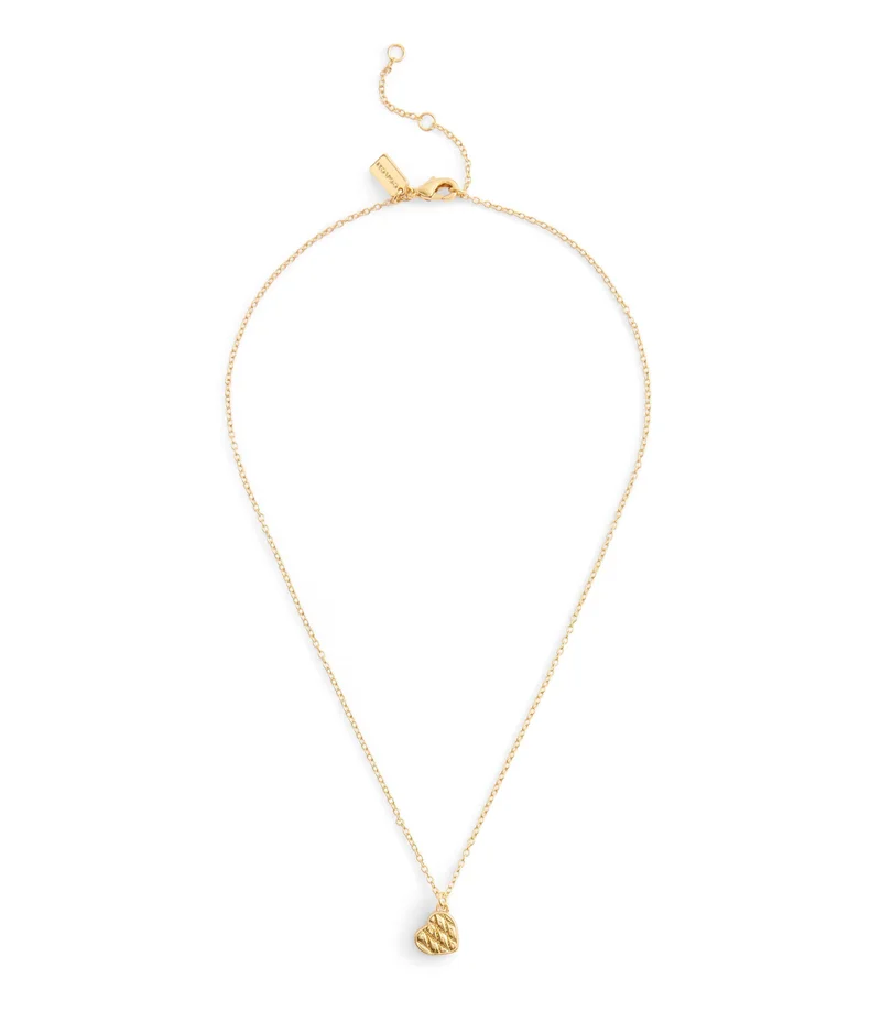 كوتش Signature Quilted Heart Pendant Necklace